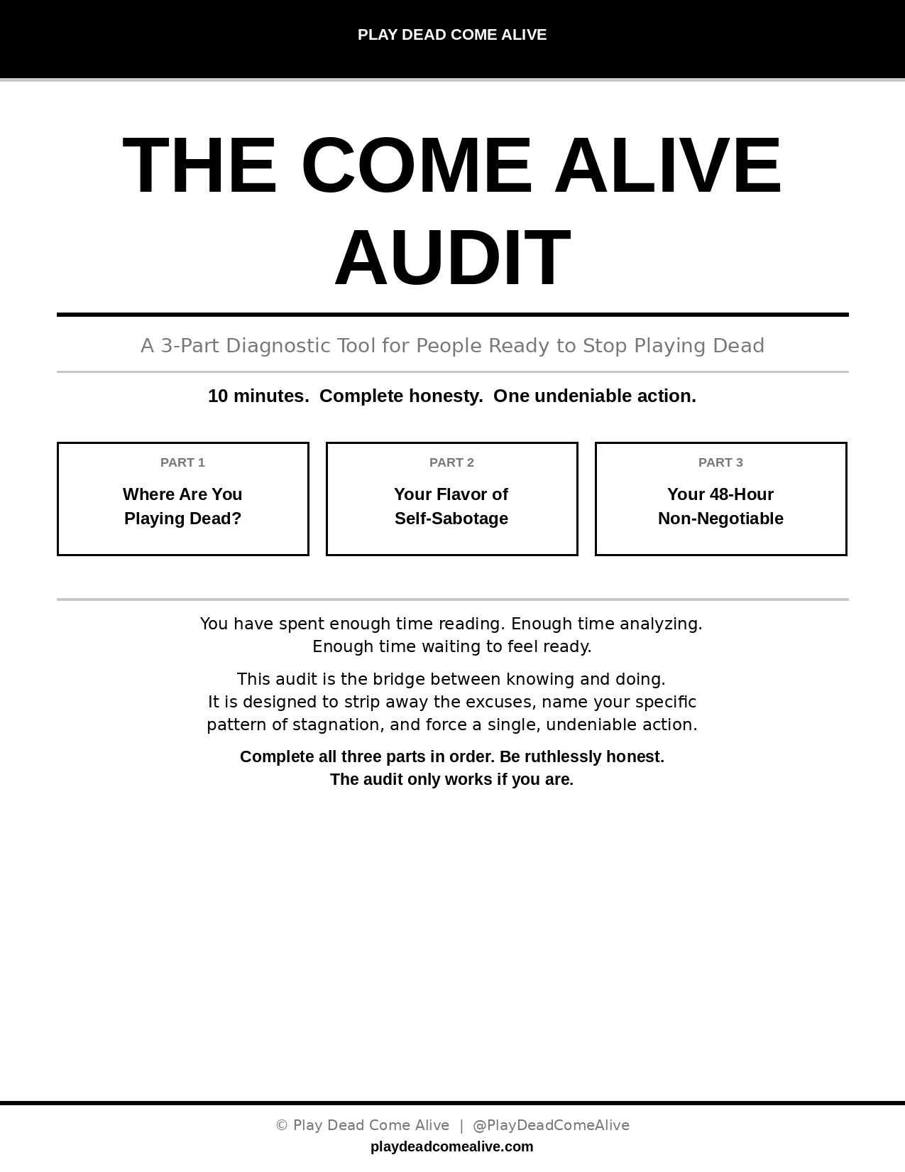 The Come Alive Audit—Free Digital Download